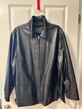 Lauren Ralph Lauren Genuine Leather Black Jacket | Women’s Classic Zip Front